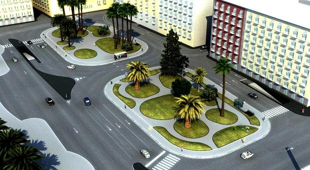 Parque de estacionamento subterrâneo de Naples Lungomare, renderização