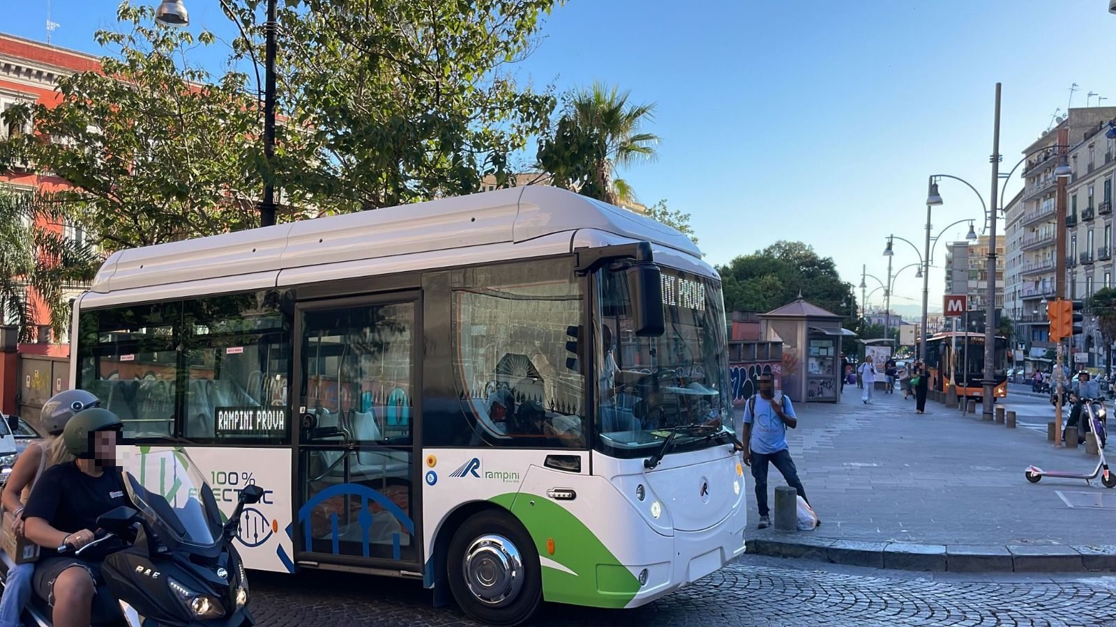 Electric minibus in Naples