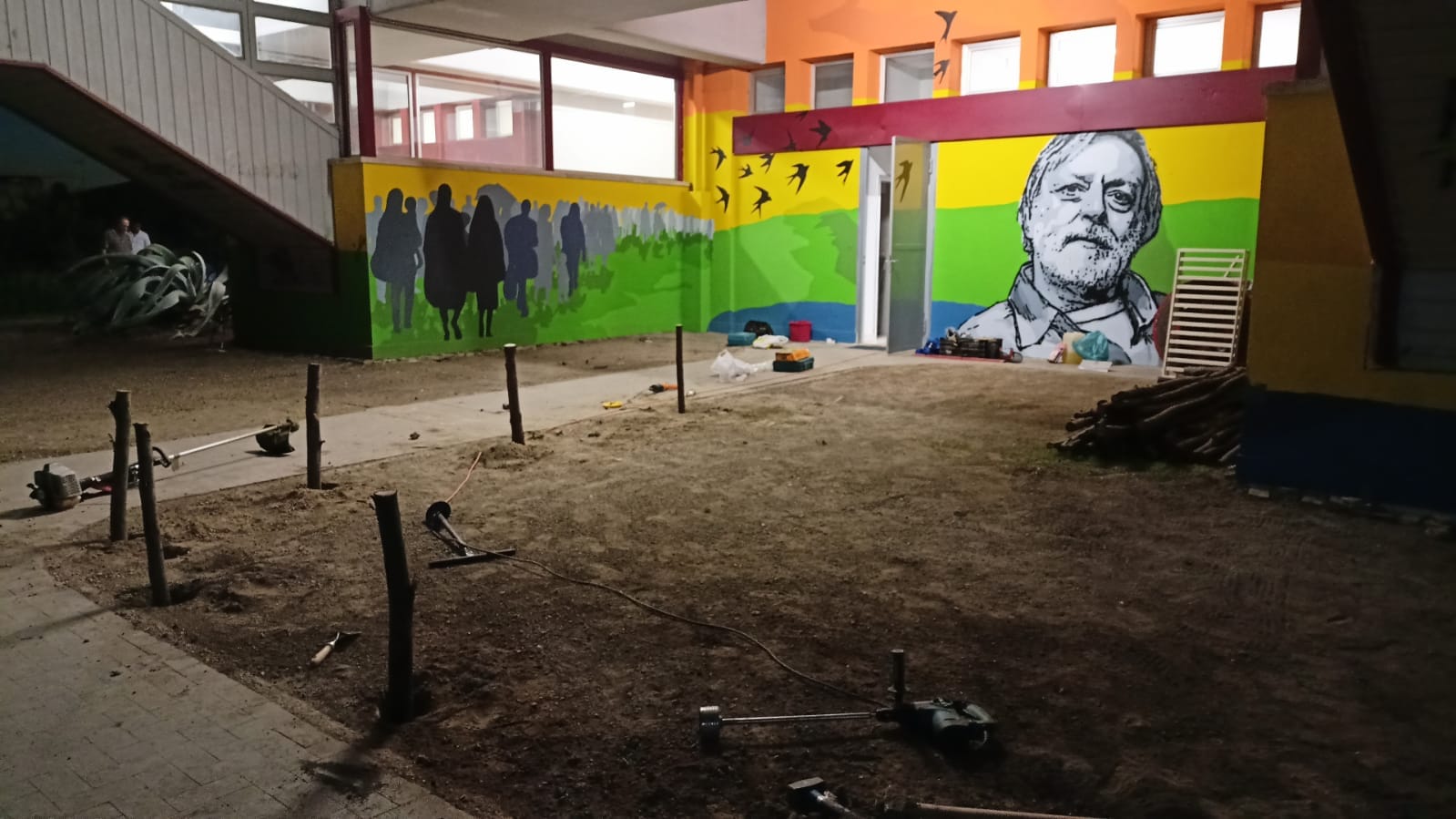 Murales per Gino Strada a Scisciano
