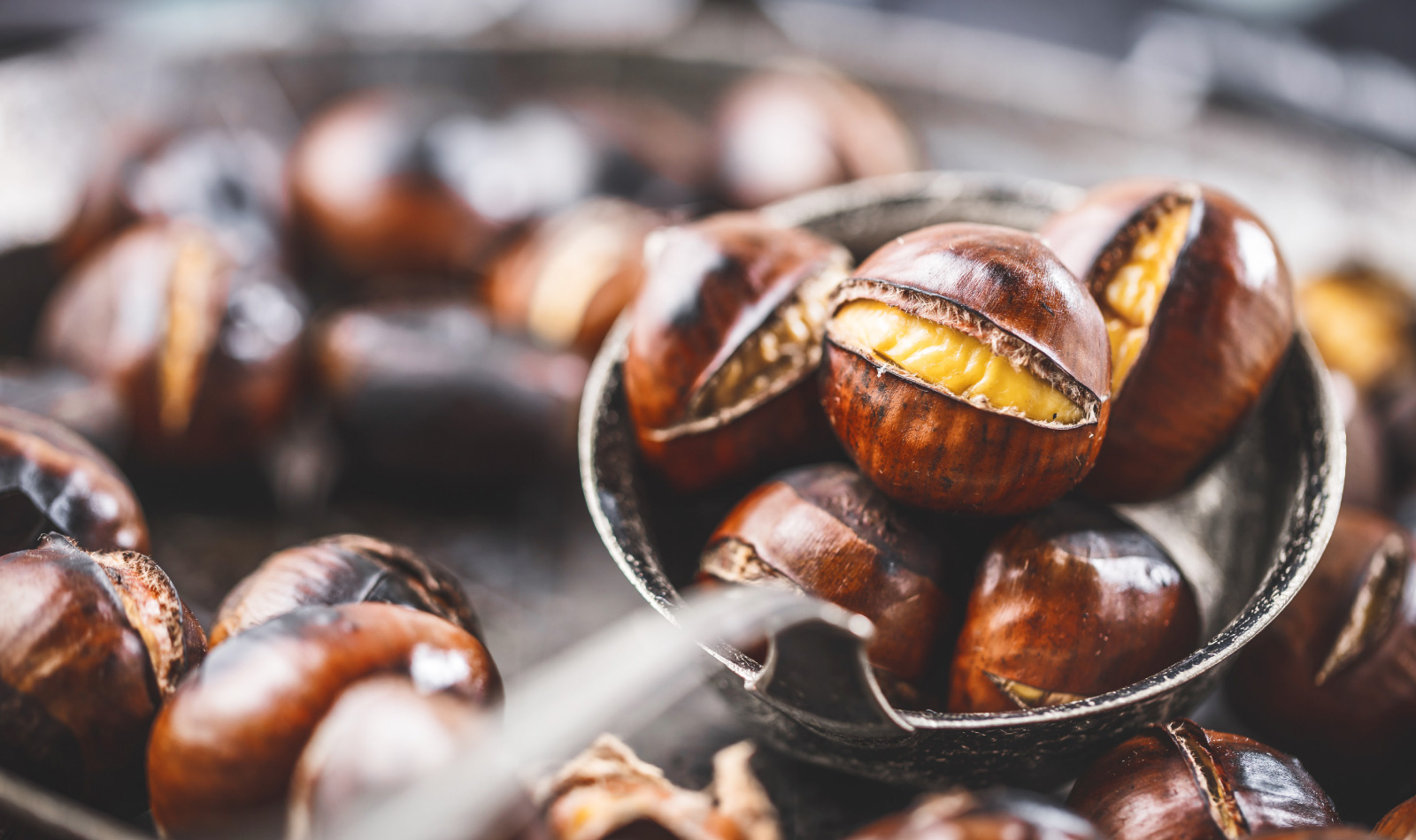 roasted chestnuts during an event in Campania