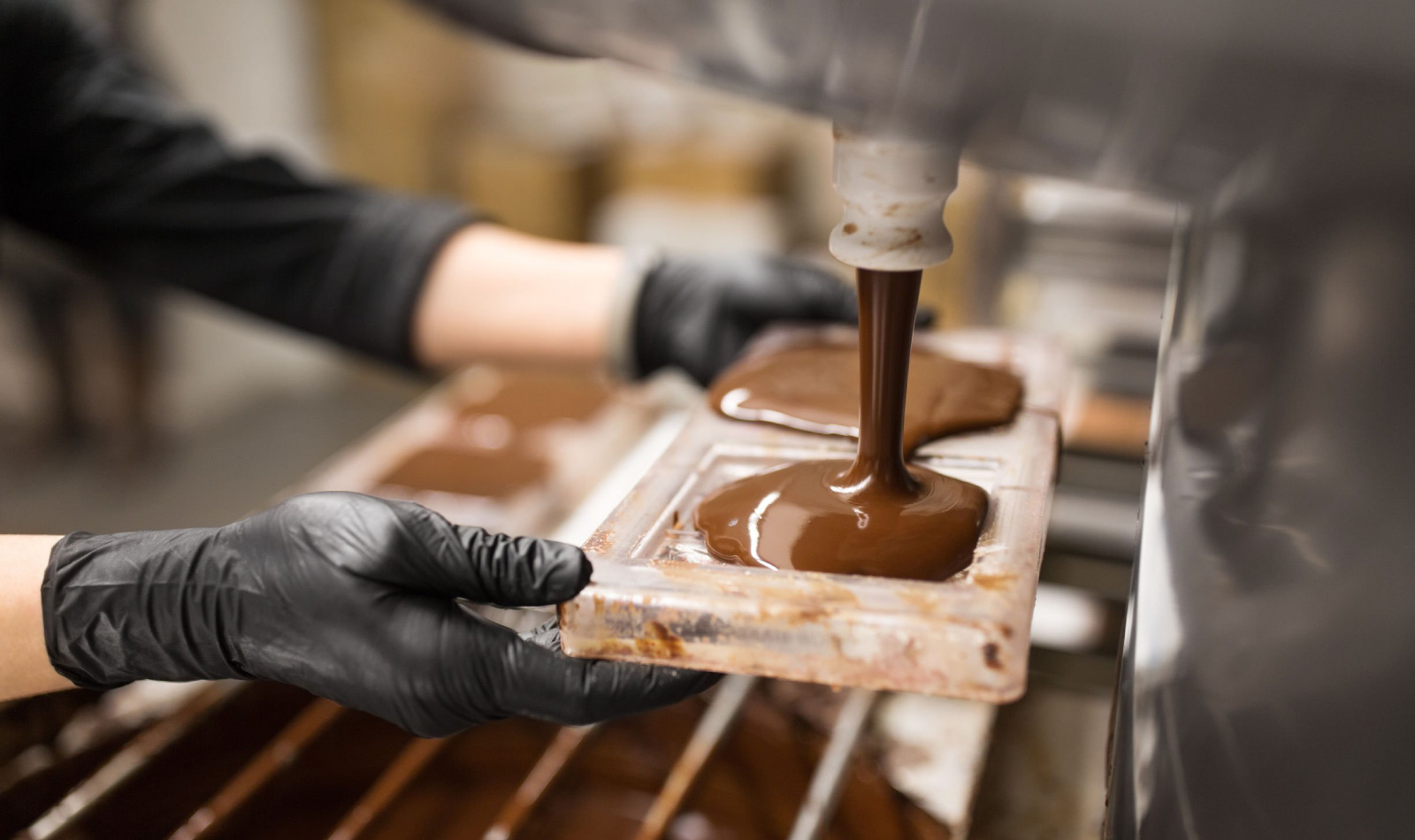 Melted chocolate distributed at the Pompeii Chocolate Fair