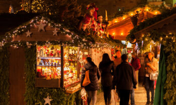 typical stand of a christmas market