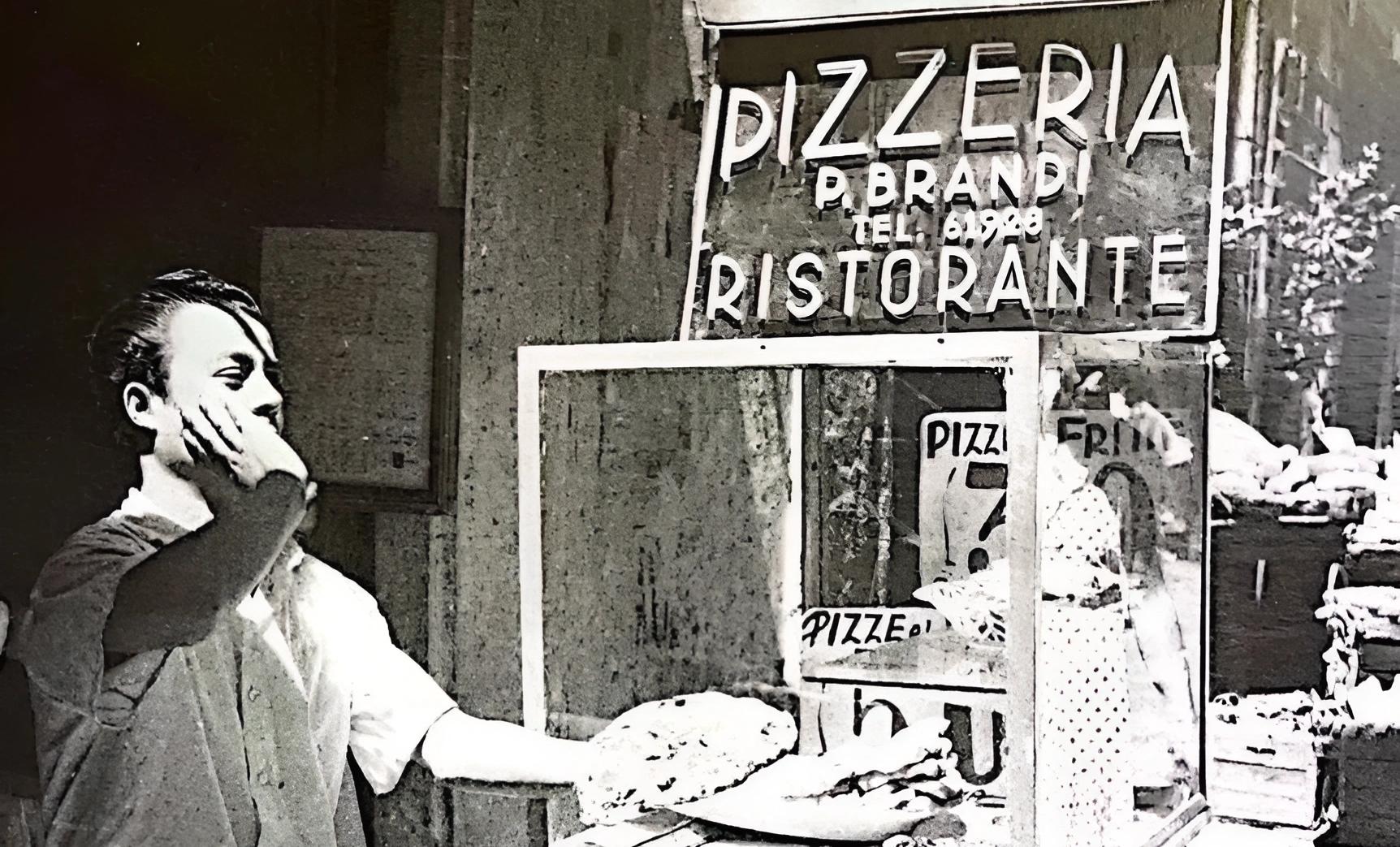 Foto antica della pizzeria brandi del 1760