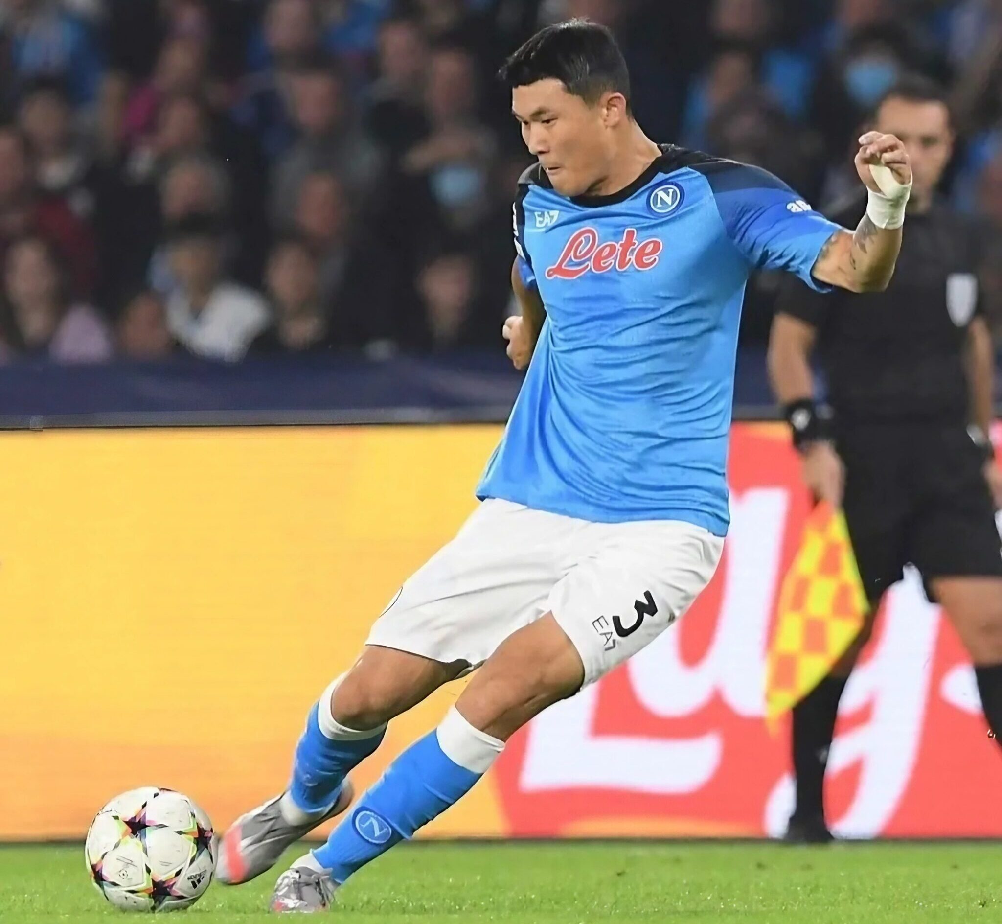 Kim Minjae, SSC Napoli footballer, in action on the pitch