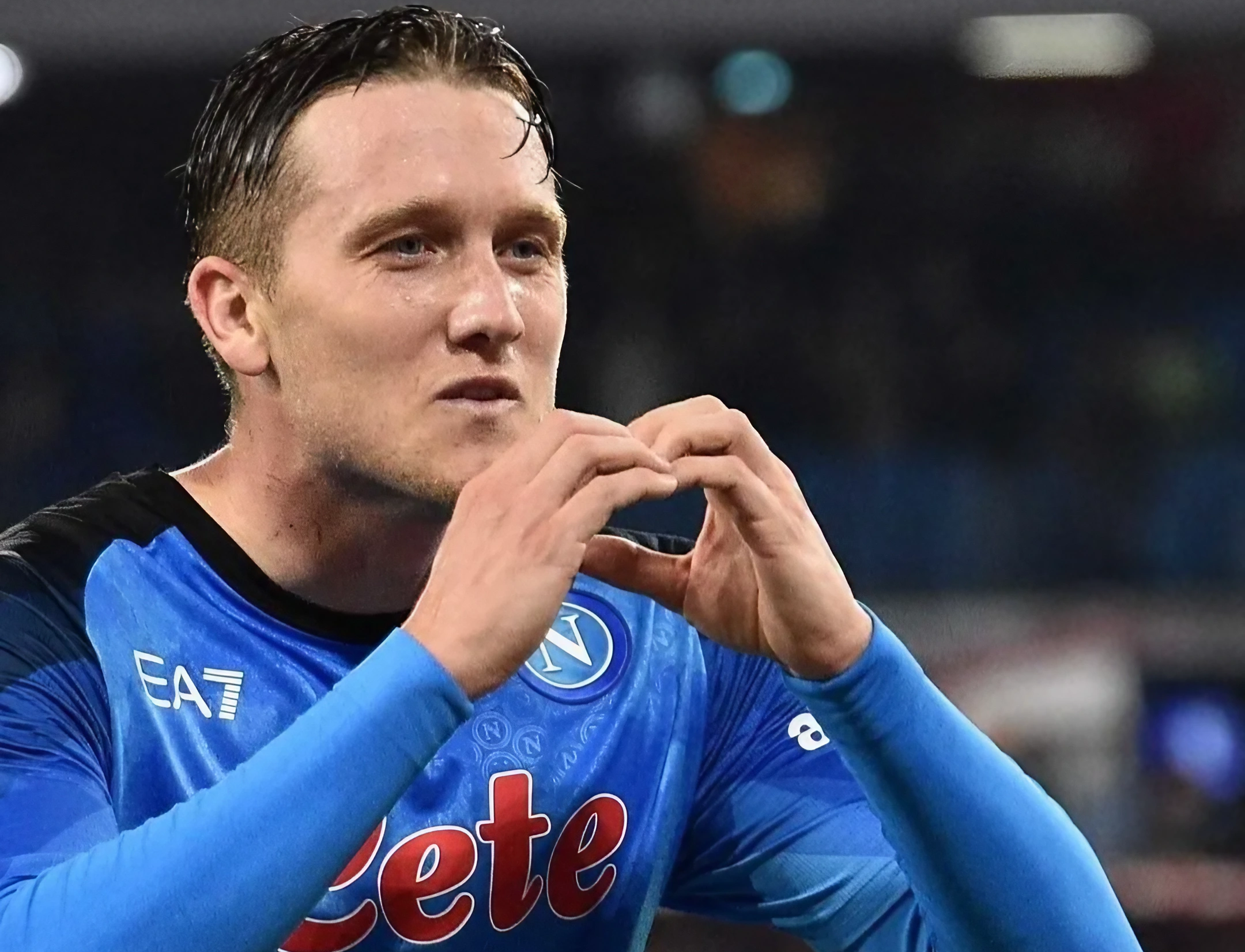 Zielinski, SSC Napoli player, rejoices after scoring a goal