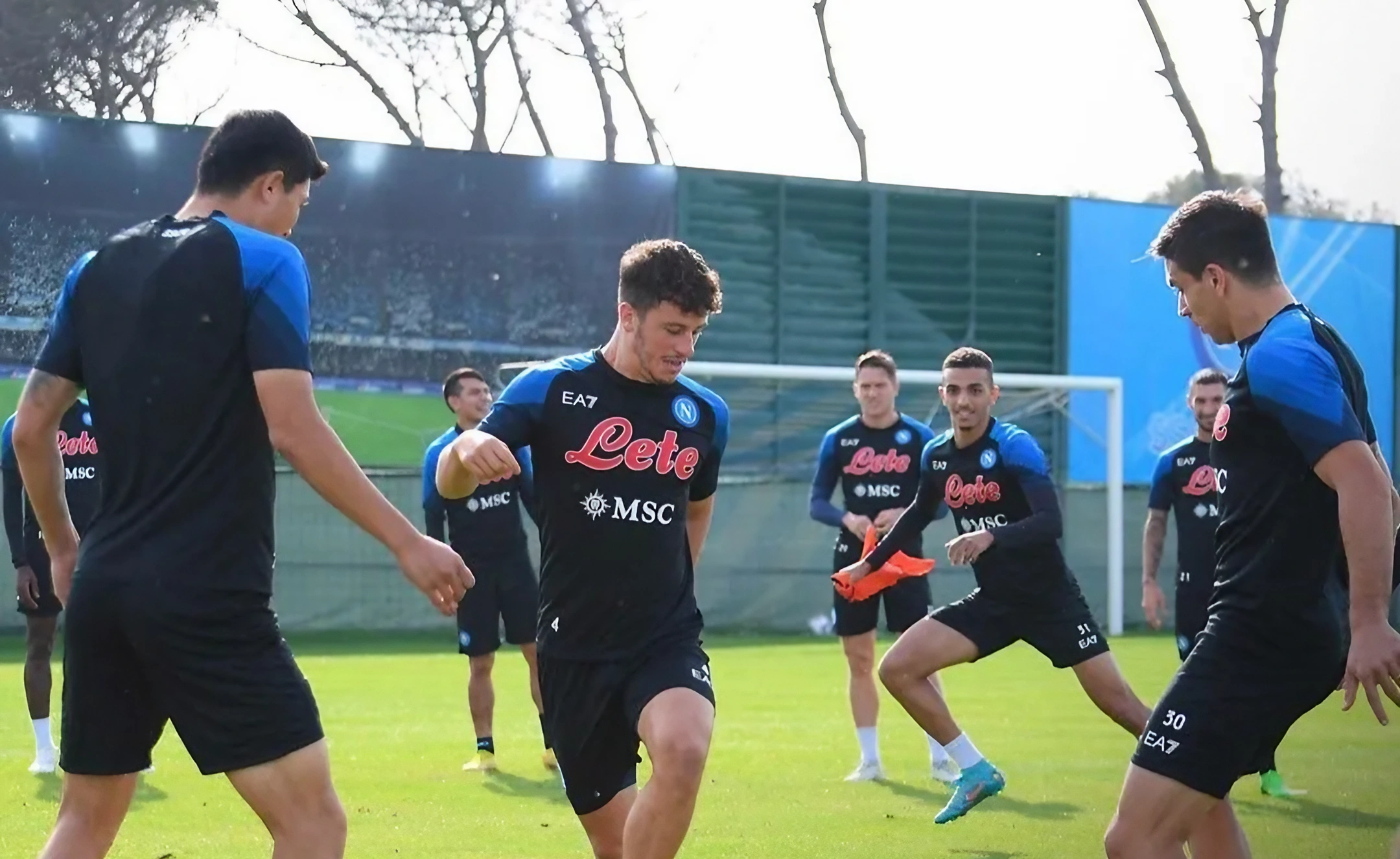 Entrenamiento de los jugadores del SSC Napoli