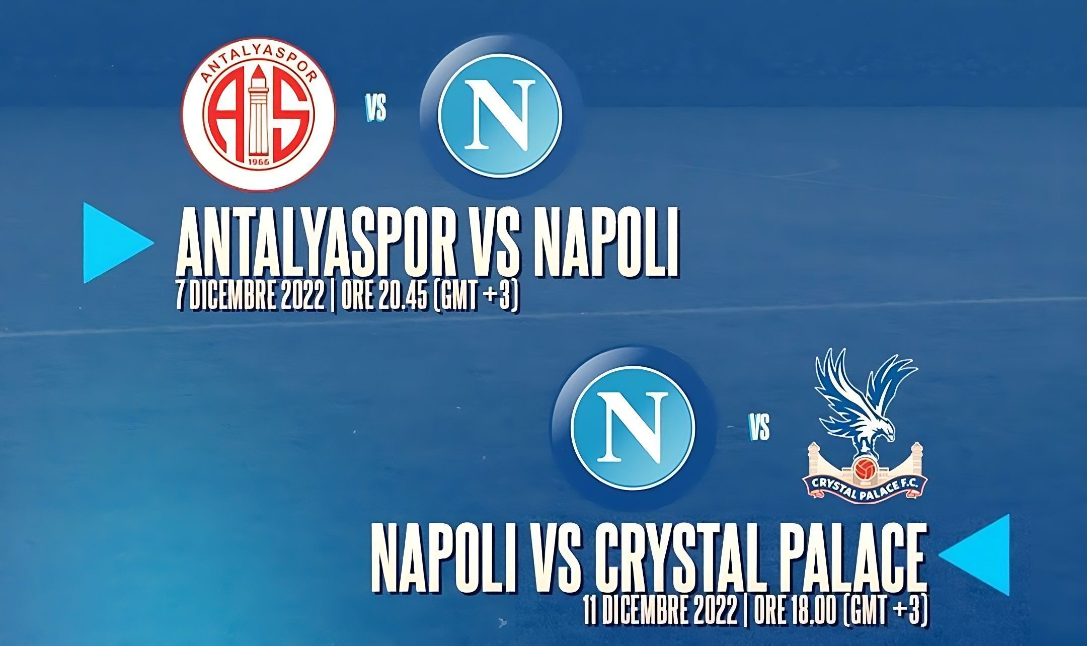 Affiche des matchs amicaux de Napoli en Turquie