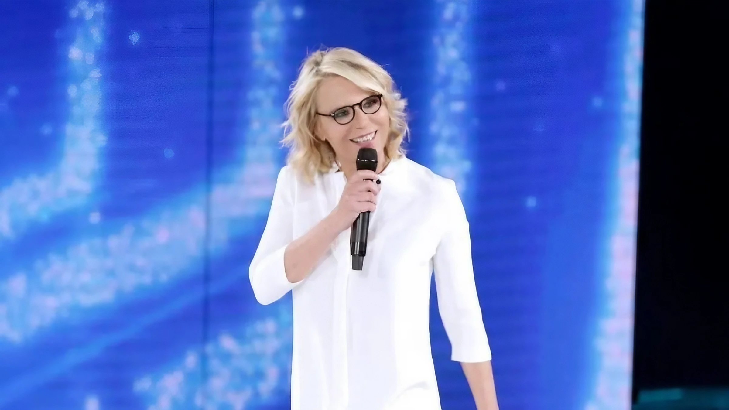 Close-up of the presenter Maria De Filippi