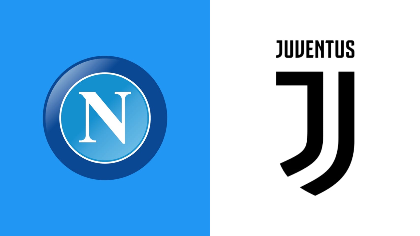 The logos of Napoli and Juventus