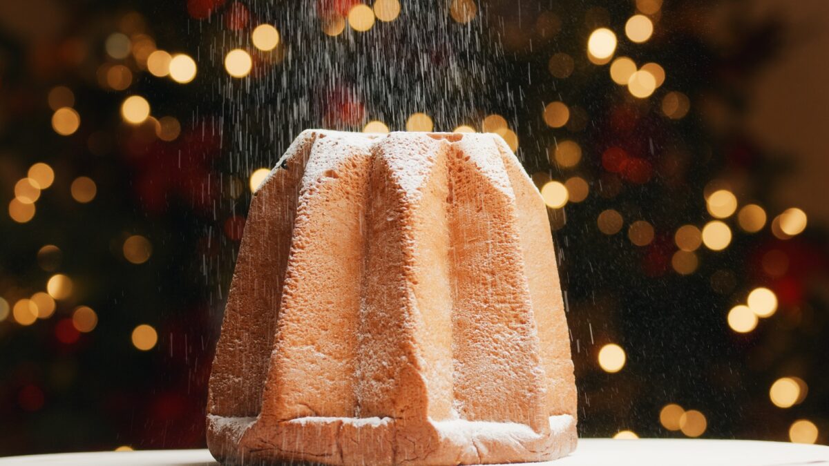 Pandoro und Zucker für Weihnachtsbonbons