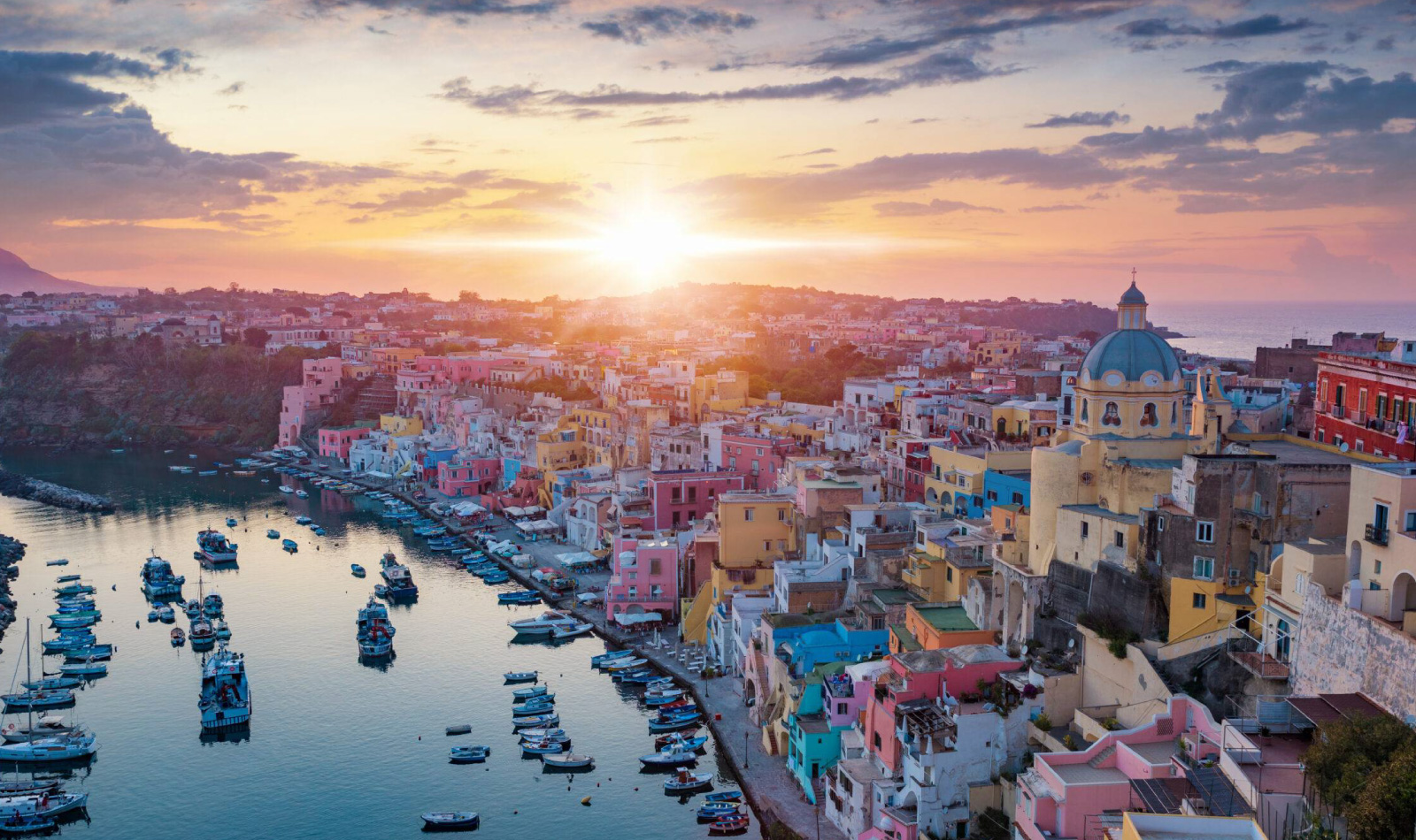 Procida von oben fotografiert