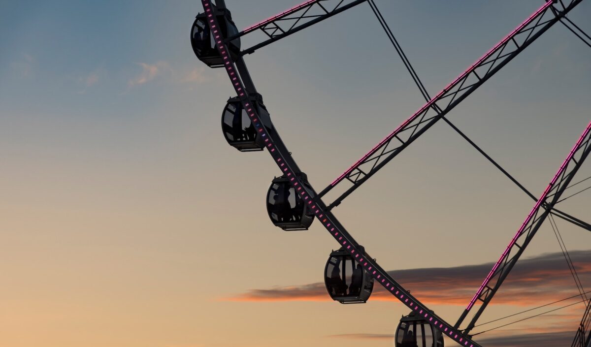 pôr do sol roda gigante