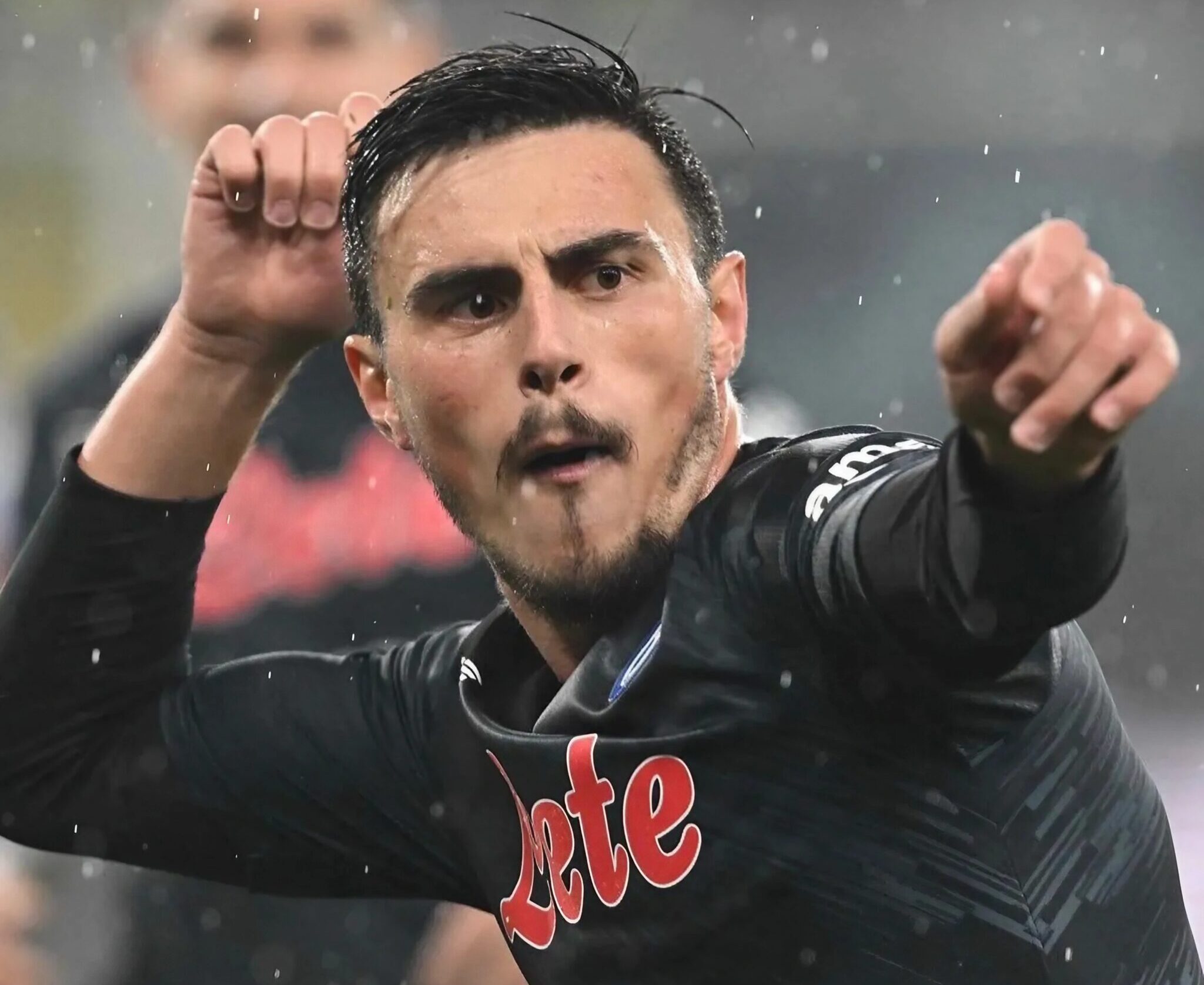 Elmas, SSC Napoli footballer, rejoices after a goal