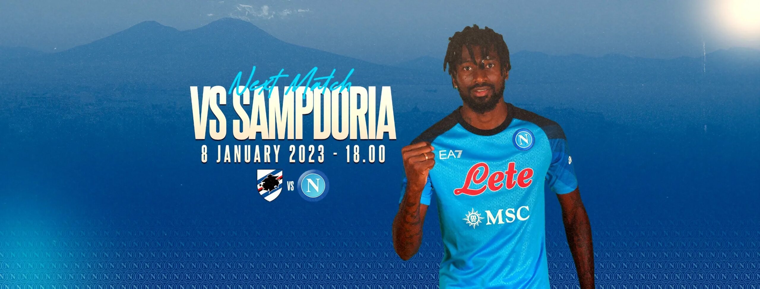 Anguissa poses on the graphics of Sampdoria - Napoli