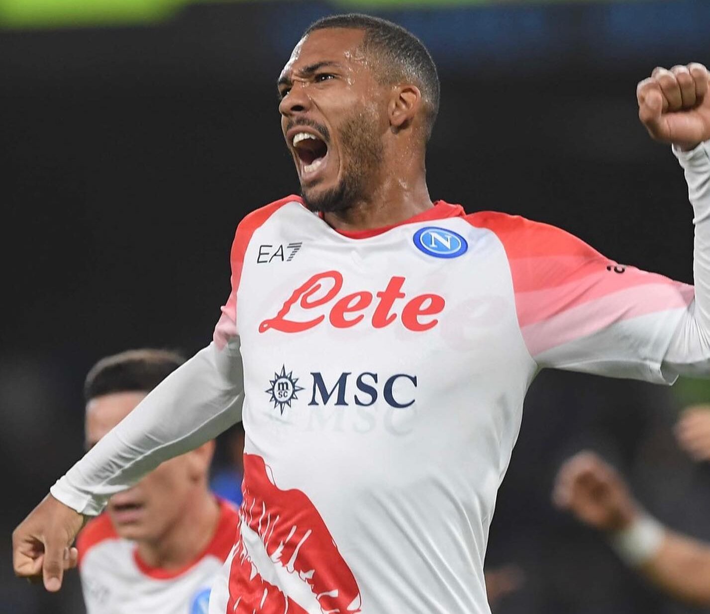 Juan Jesus, calciatore SSC Napoli, esulta dopo un goal