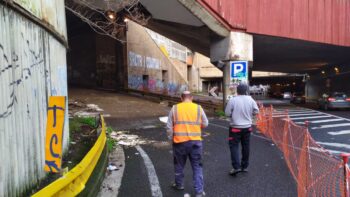 Underpass Claudio in Naples, work begins after the collapse due to bad weather