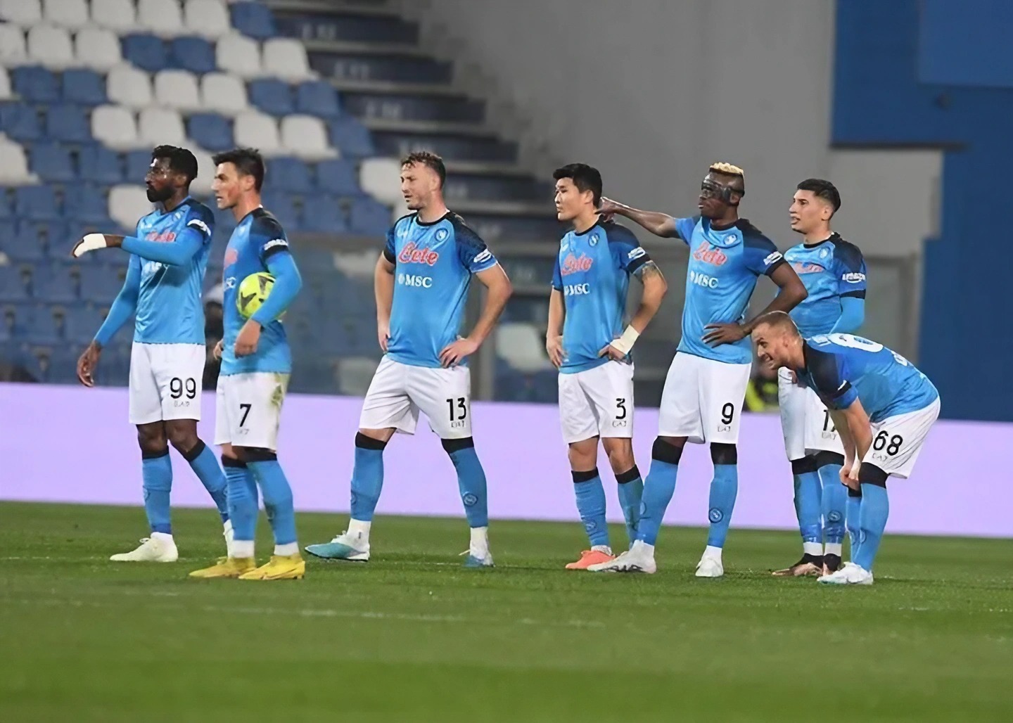 Futbolistas del SSC Napoli durante un partido