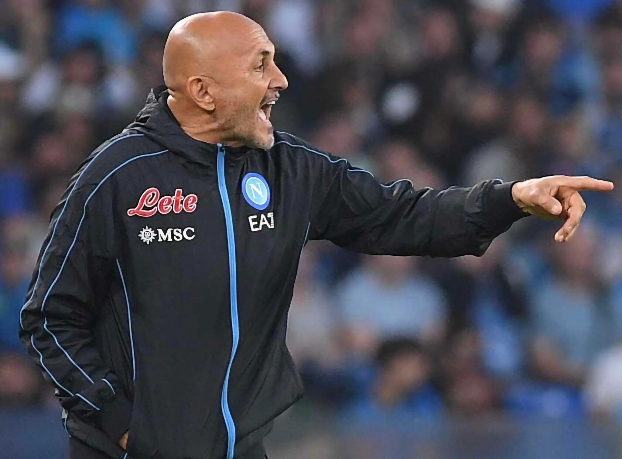 Luciano Spalletti, entraîneur du SSC Napoli, sur la touche