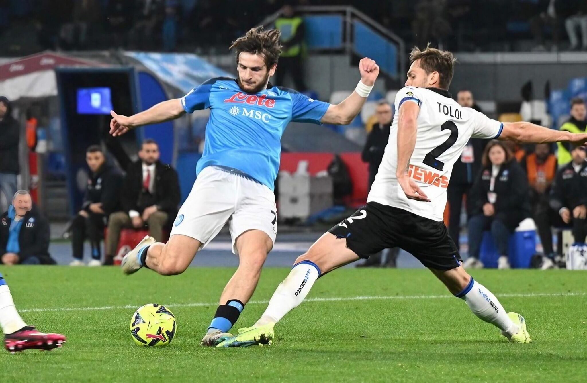 Kvaratskhelia, calciatore SSC Napoli, in azione