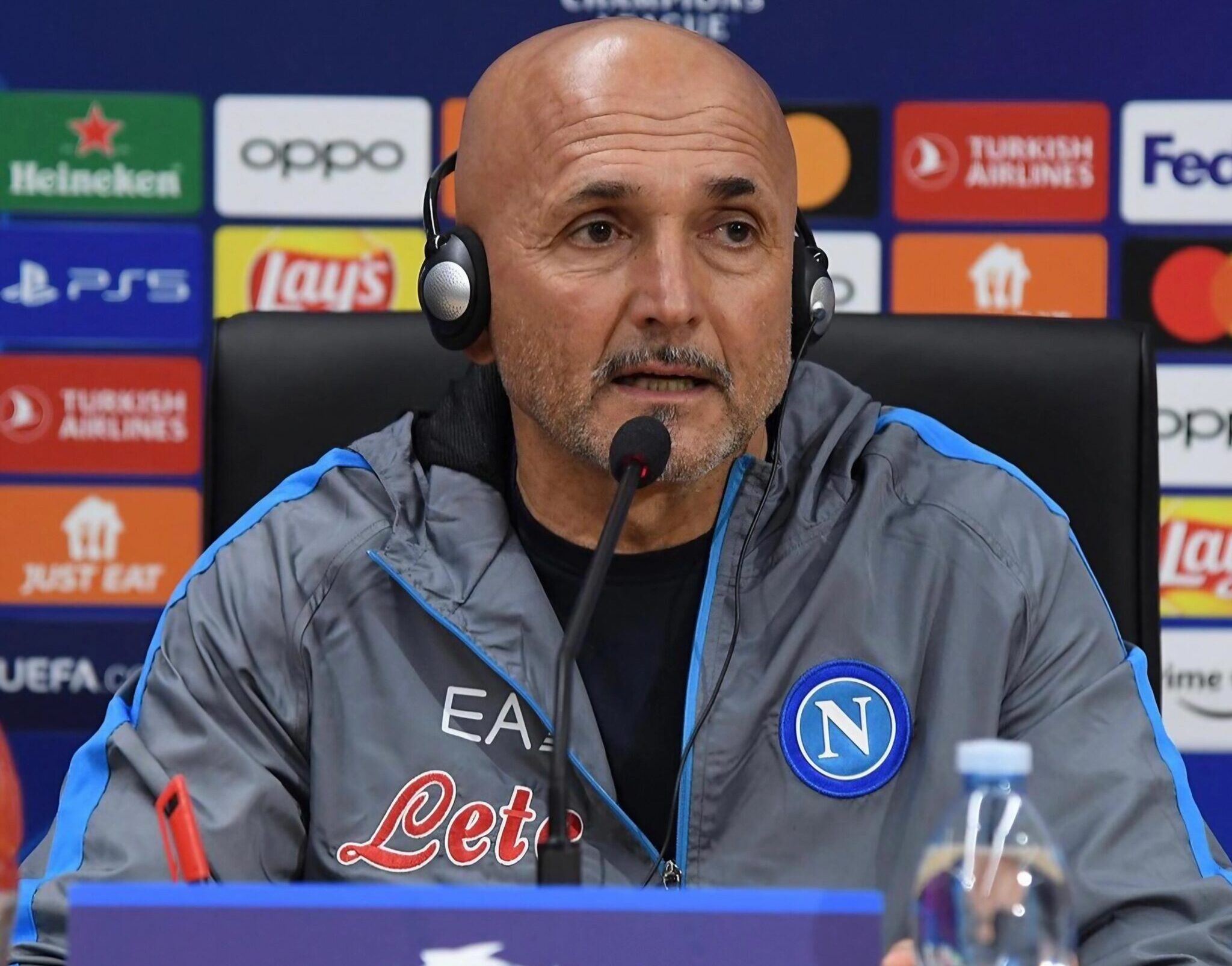 Luciano Spalletti, entraîneur du SSC Napoli, lors de la conférence de presse