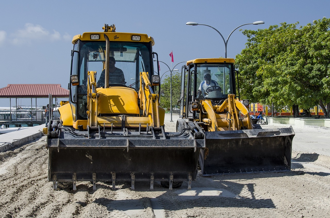 excavadora, construcción de carreteras, trabajos de construcción