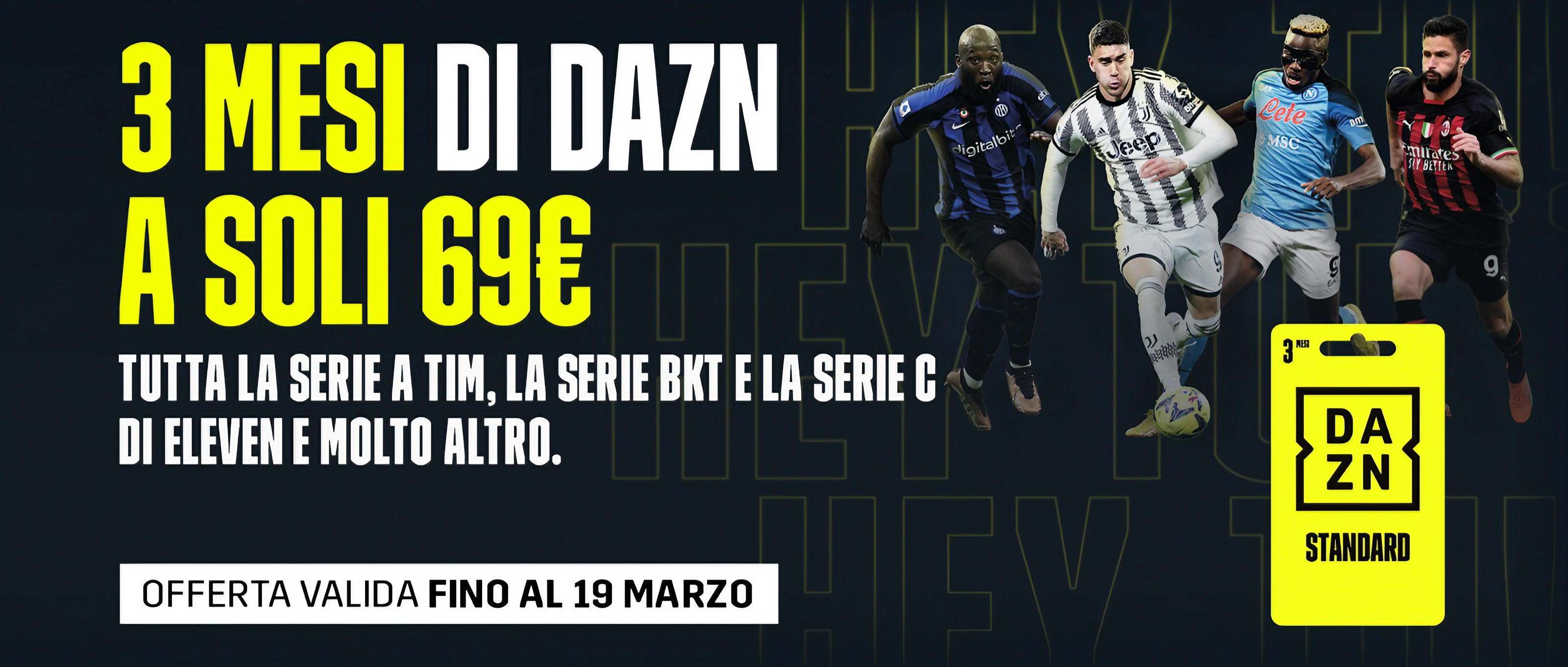 dazn on offer at €69 for 3 months