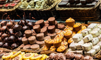 stand di prodotti a base di cioccolato
