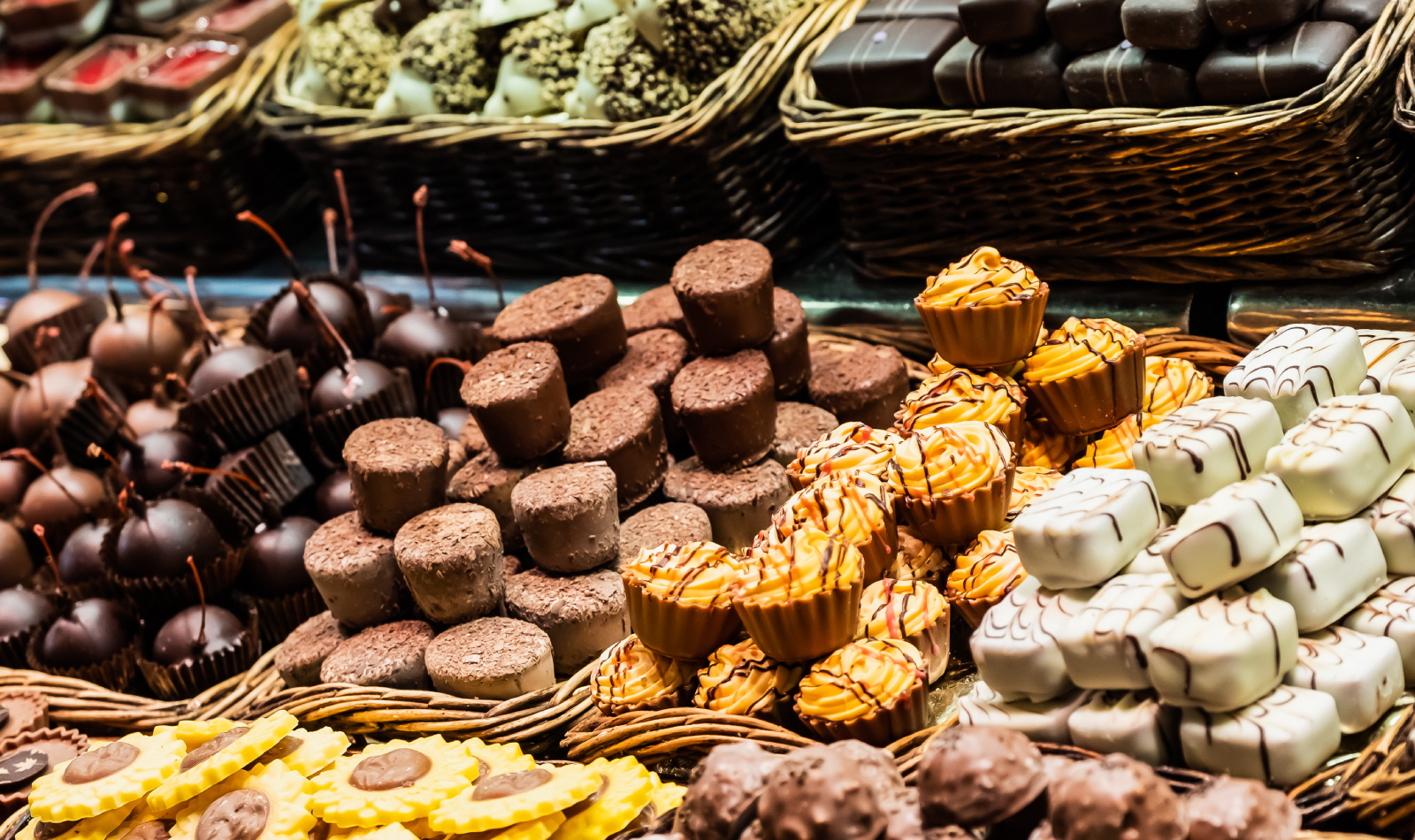 stand di prodotti a base di cioccolato