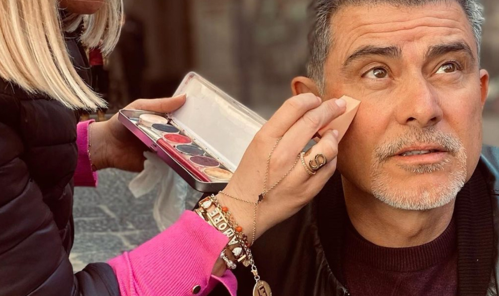 Peppe Zarbo, Franco d'une place au soleil en se maquillant sur le plateau