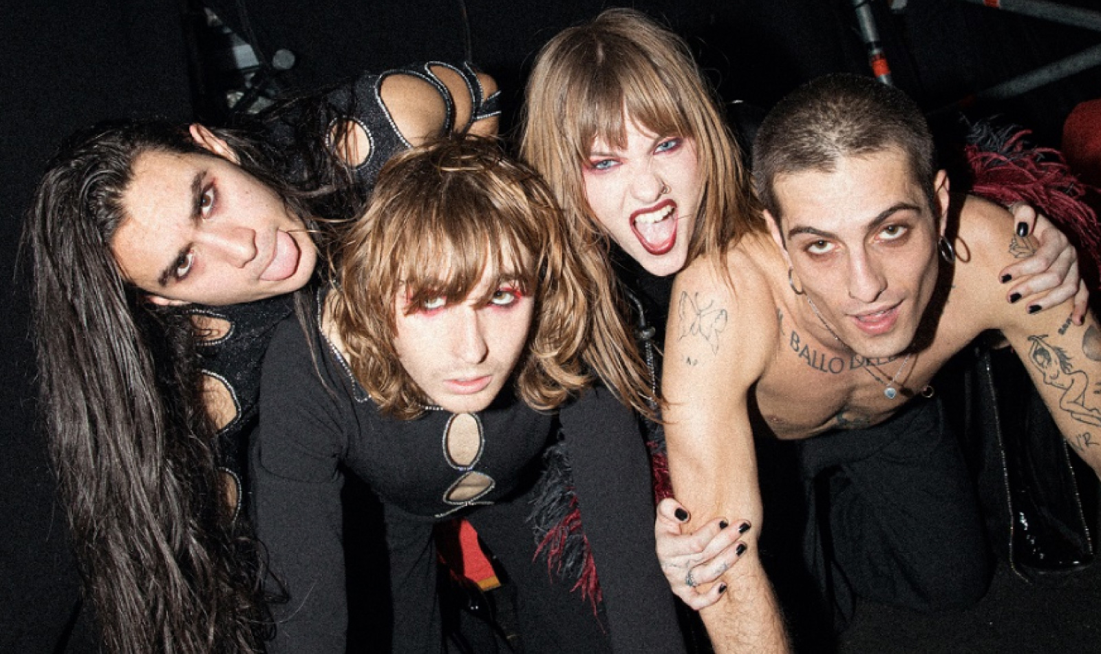 The Maneskin group before a concert in Naples