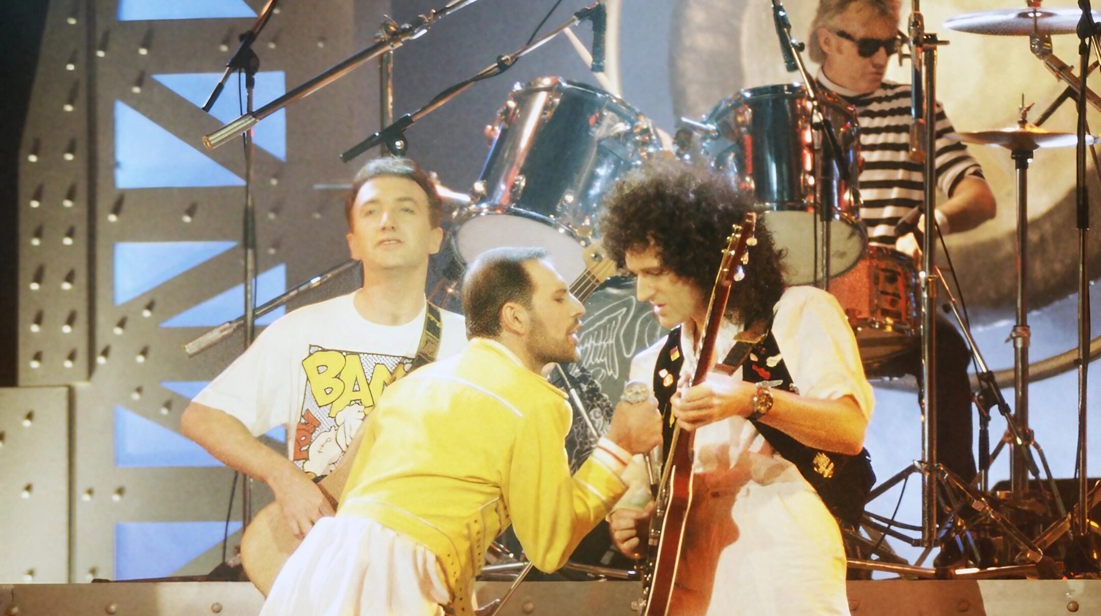 queen on stage during a concert