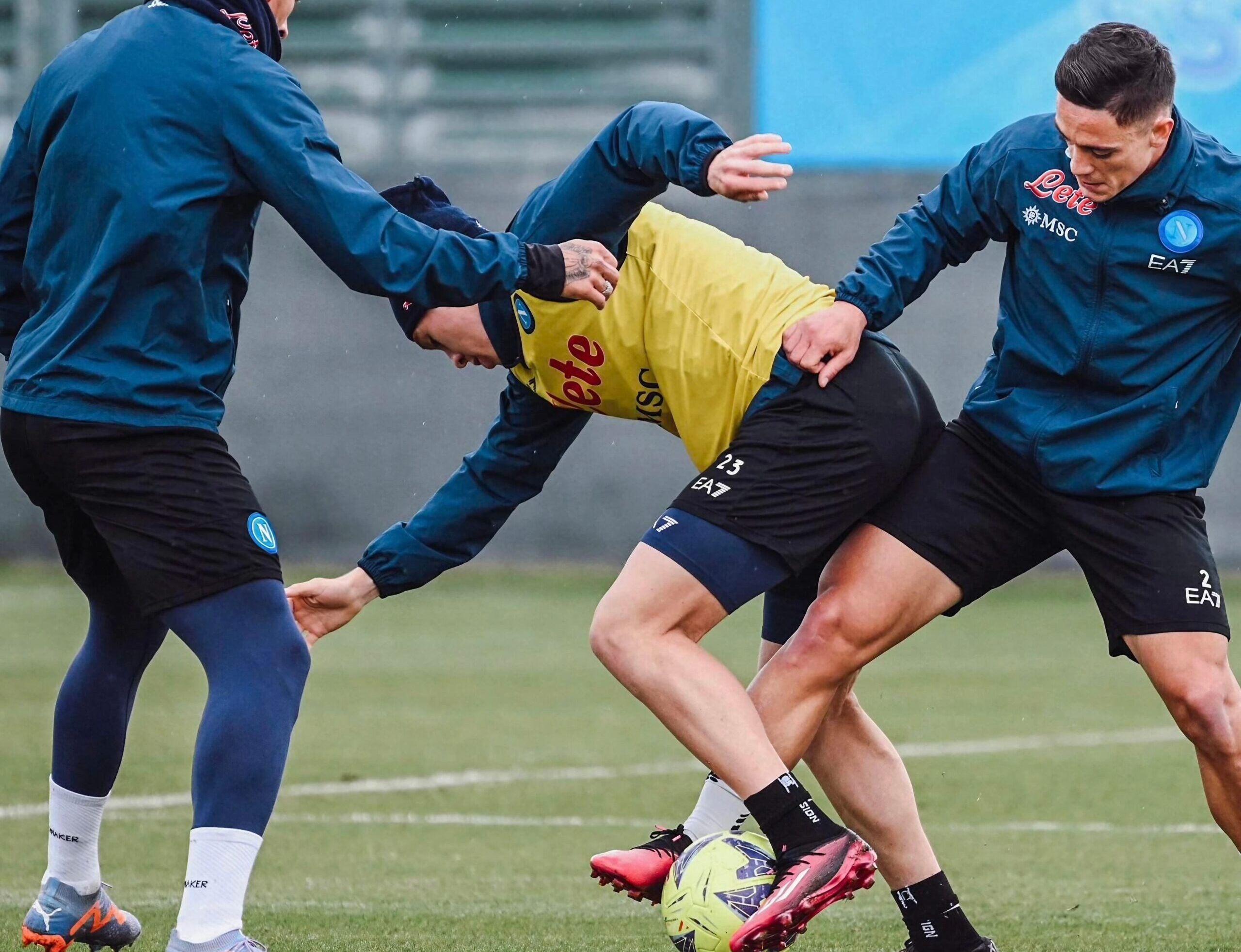 Joueurs du SSC Napoli à l'entraînement