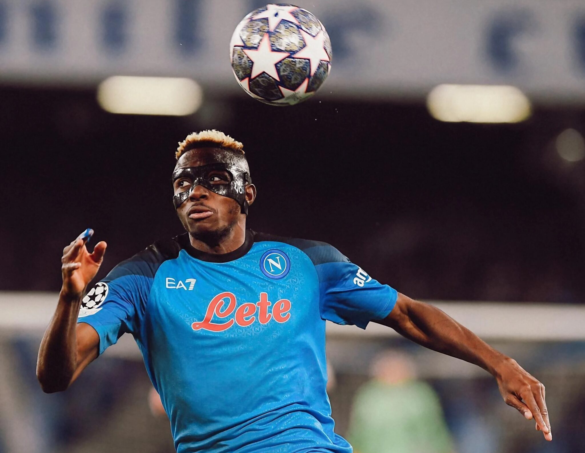 Victor Osimhen, SSC Napoli footballer, in action