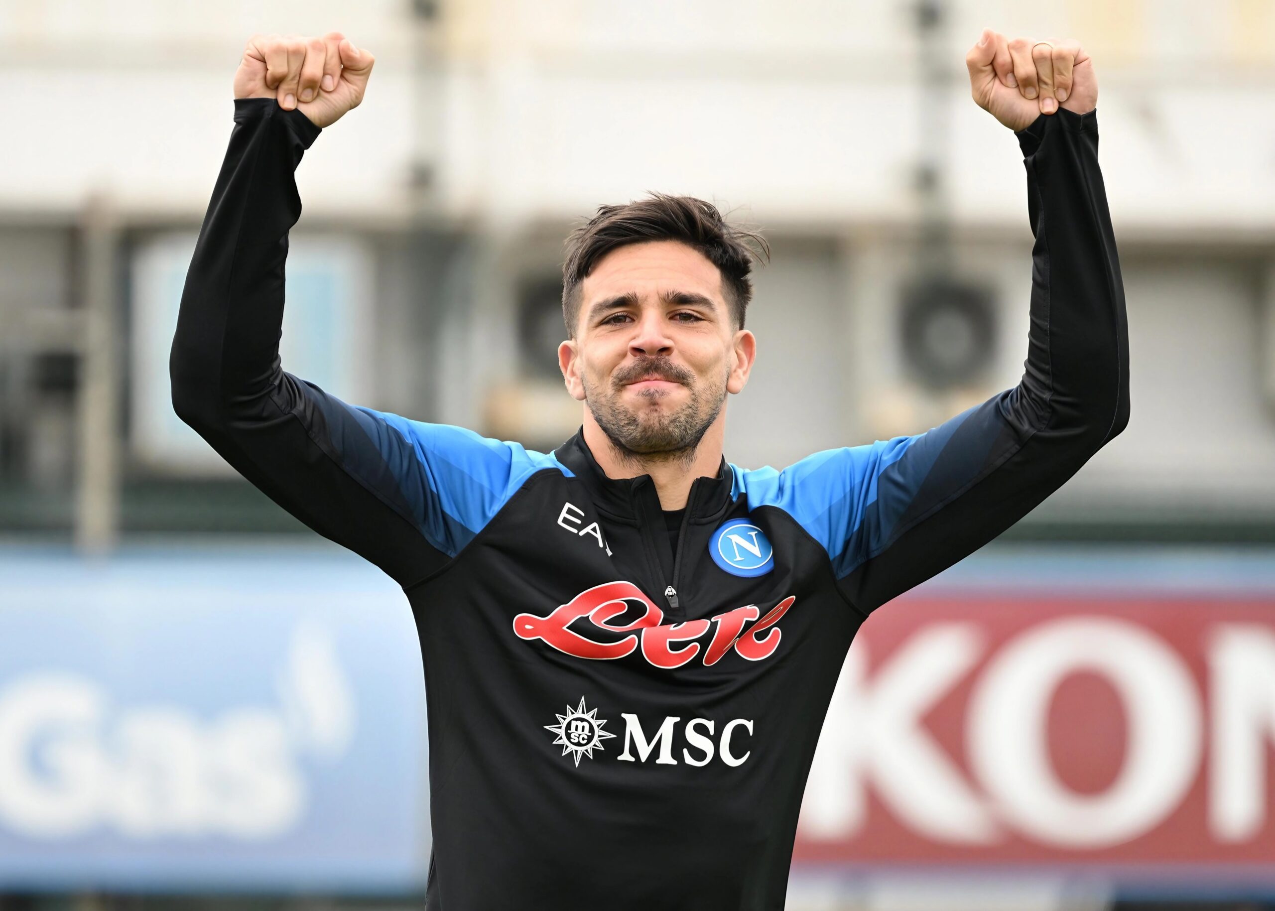 Giovanni Simeone, SSC Napoli footballer, in training