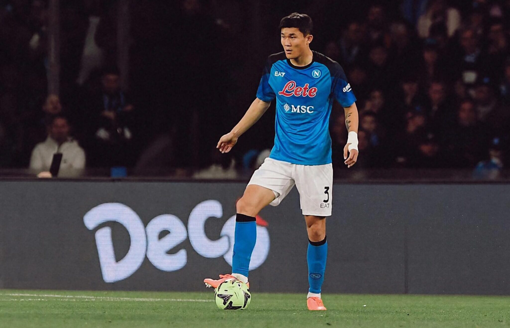 Kim Minjae, calciatore SSC Napoli, in azione.