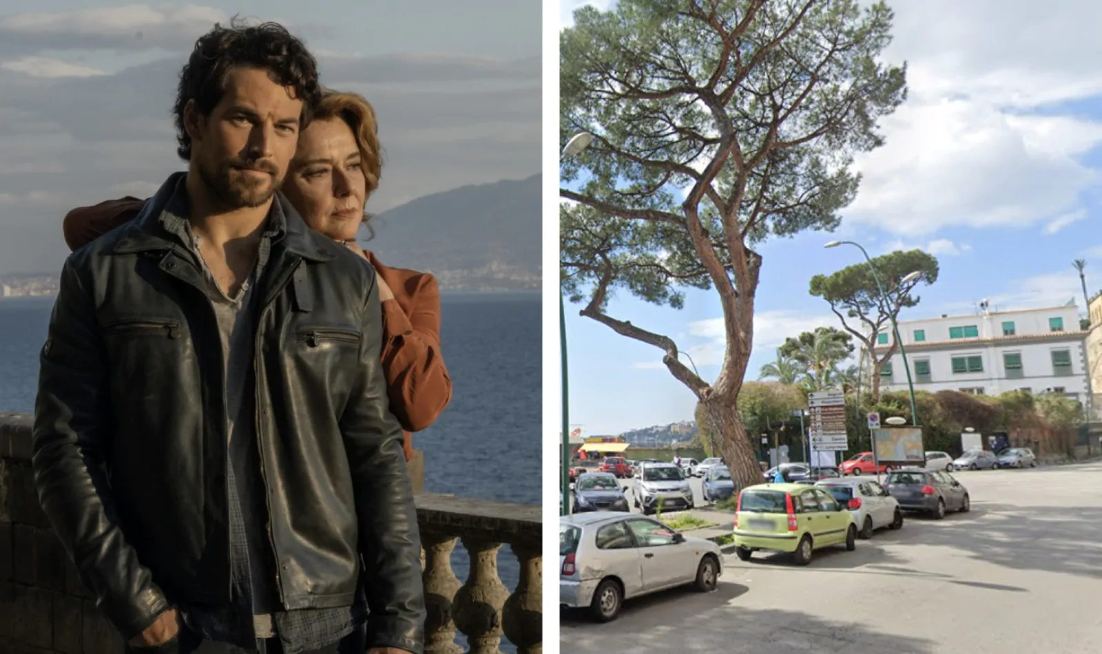 Posillipo, dispositivo de tráfego para as filmagens da série Netflix  Enganação