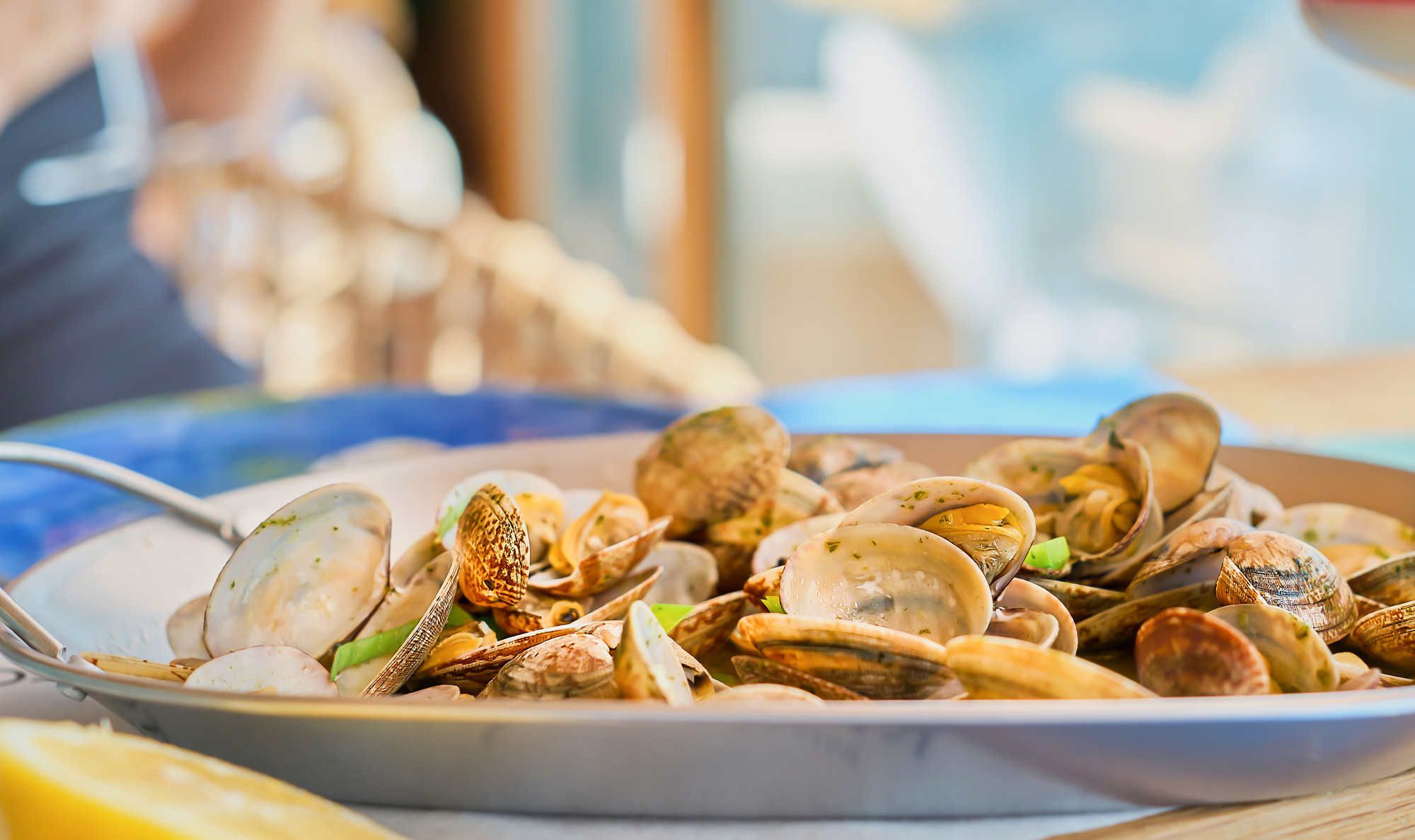 Plate of pasta with clams