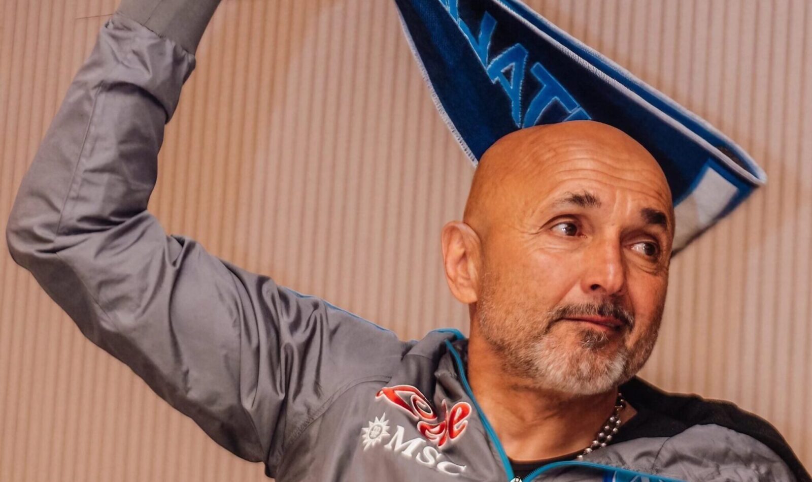 Luciano Spalletti, allenatore SSC Napoli, esulta dopo la vittoria dello scudetto