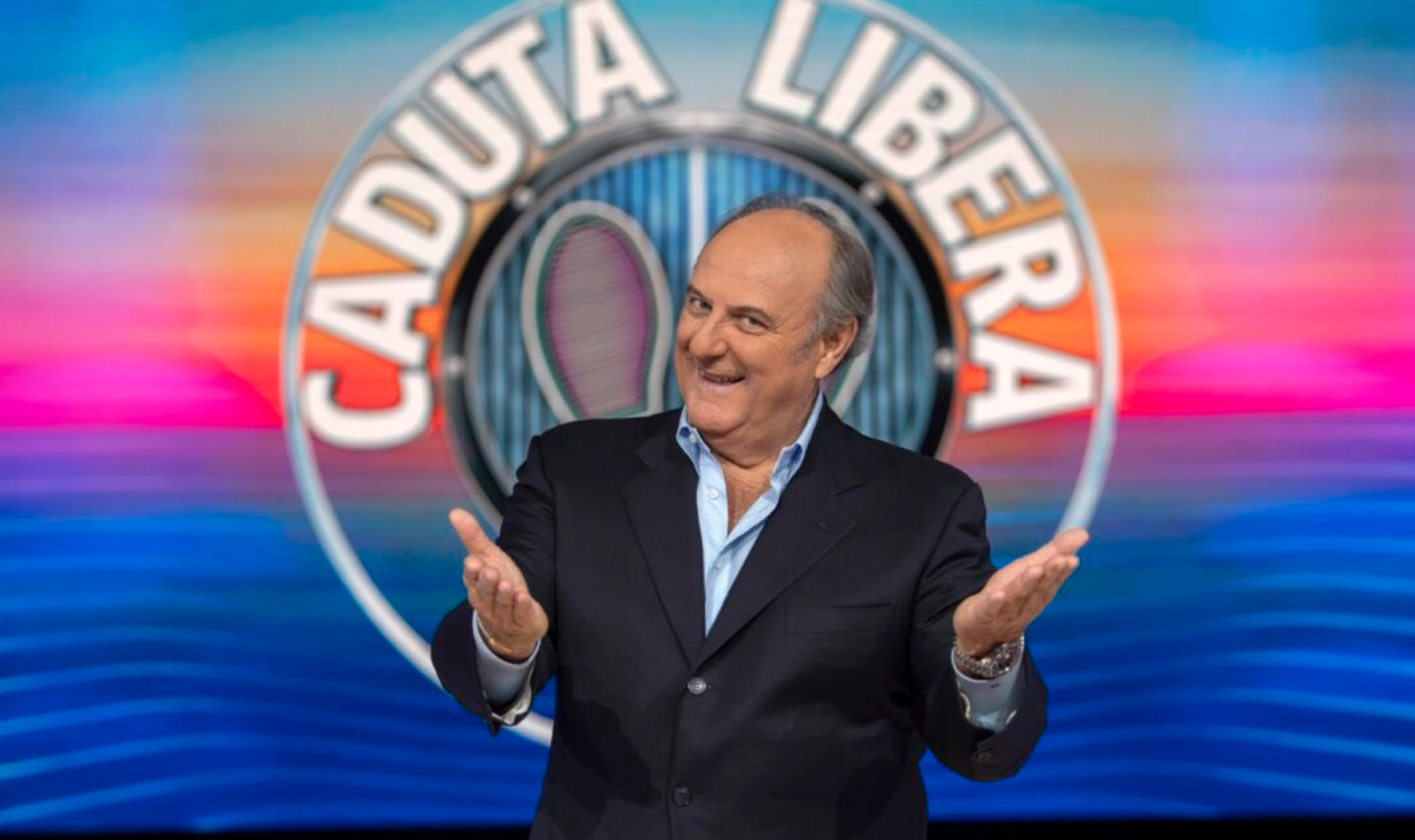 Gerry Scotti nel programma Caduta Libera