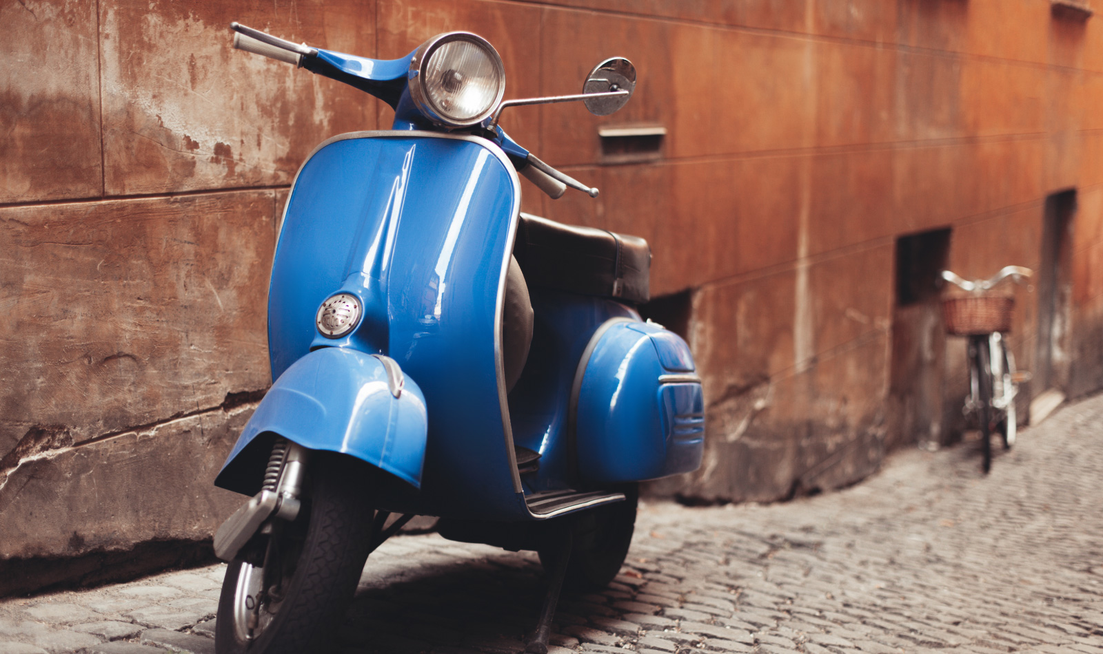 blaue Vintage-Vespa