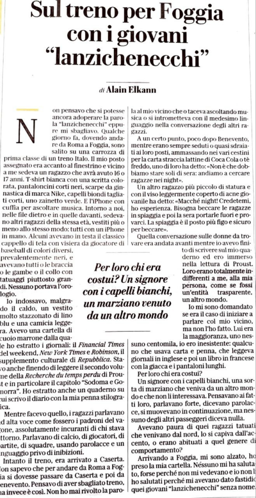 Alain Elkann e i giovani 