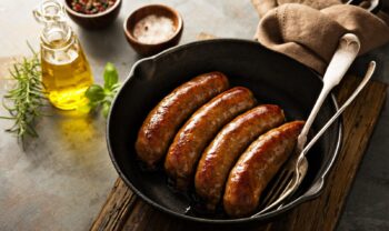 Homemade sausage with herbs and cheese