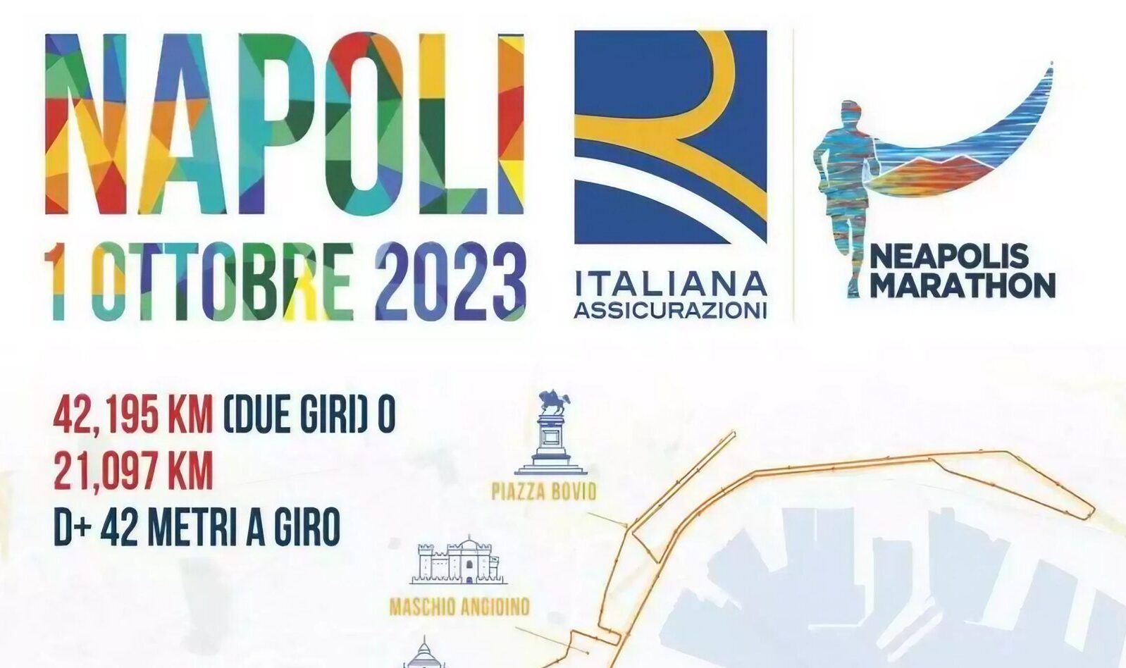 Cartaz da Maratona de Nápoles de 2023