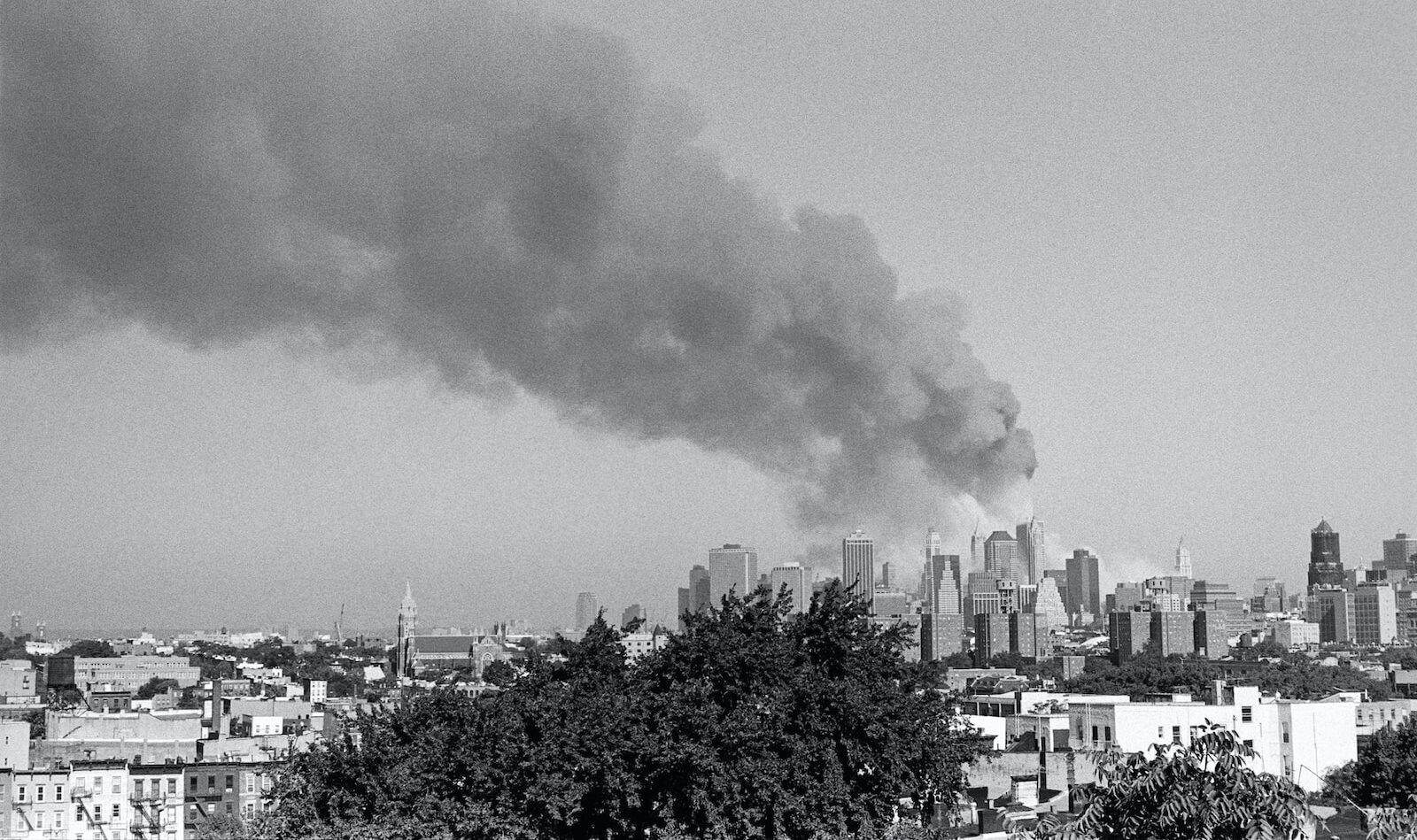 Foto dell'attentato dell'11 settembre da lontano