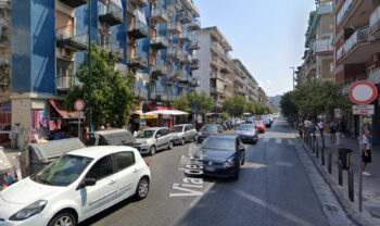 Blue Night in Soccavo, Via Epomeo closed. Traffic device