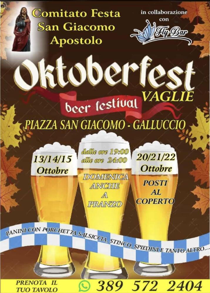 Oktoberfest a Vaglie 2023, il Beer Festival di Caserta
