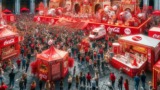 Villaggio Coca Cola a Napoli a Piazza Garibaldi. Pizze, bevande e Babbo Natale