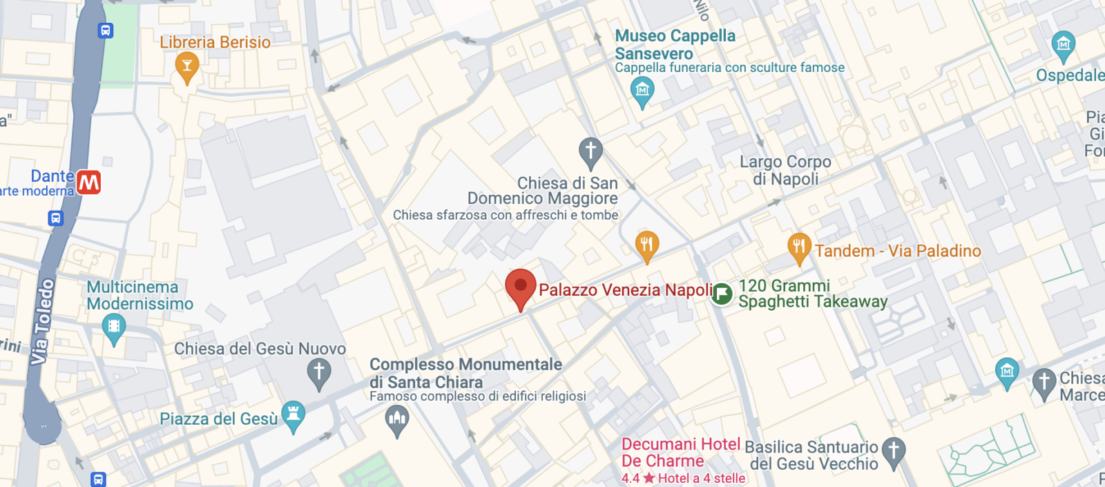 view from the map of Palazzo Venezia in Naples