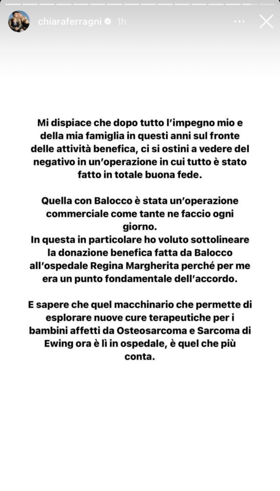 Chiara Ferragni Balocco scandal, apology video and 1 million in donation