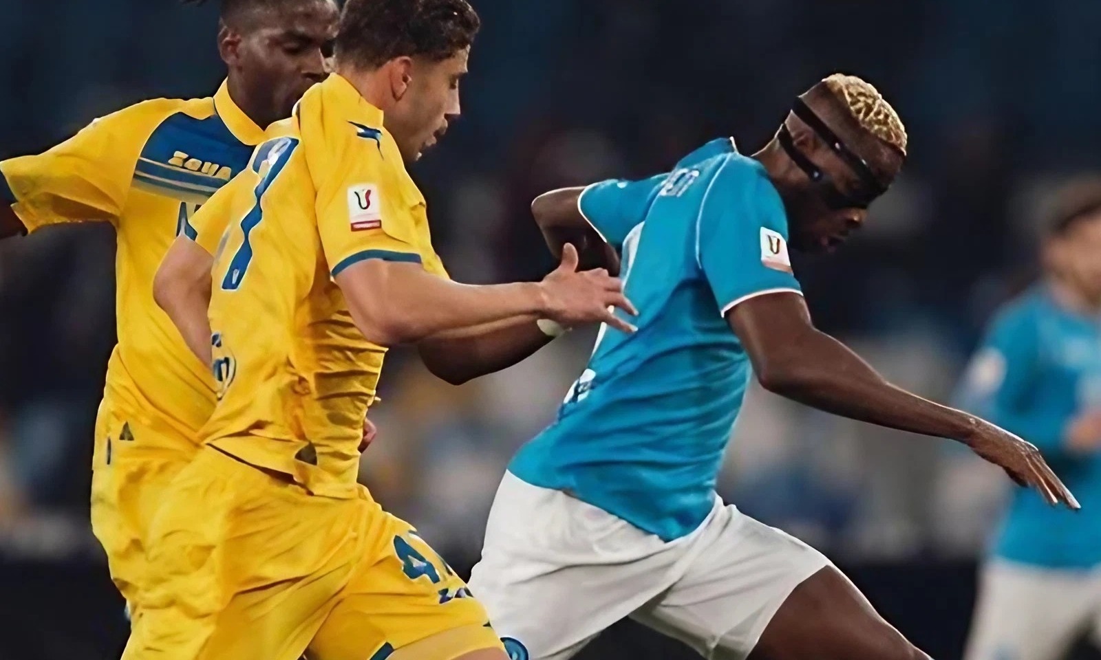 Osimhen, calciatore SSC Napoli, contro il Frosinone